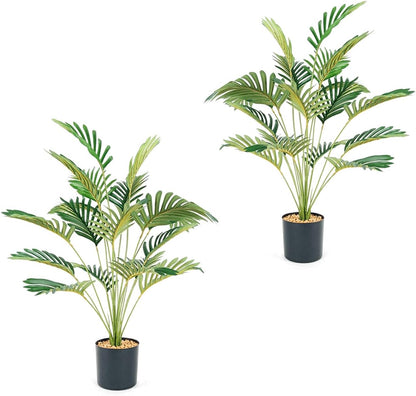 28" 2 Pack Artificial Palm Tree with Pot