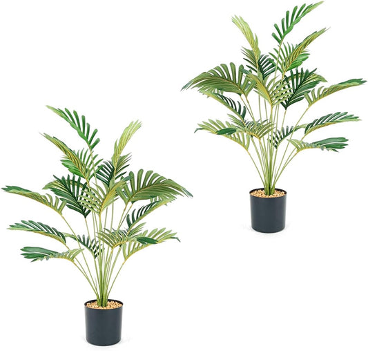28" 2 Pack Artificial Palm Tree with Pot