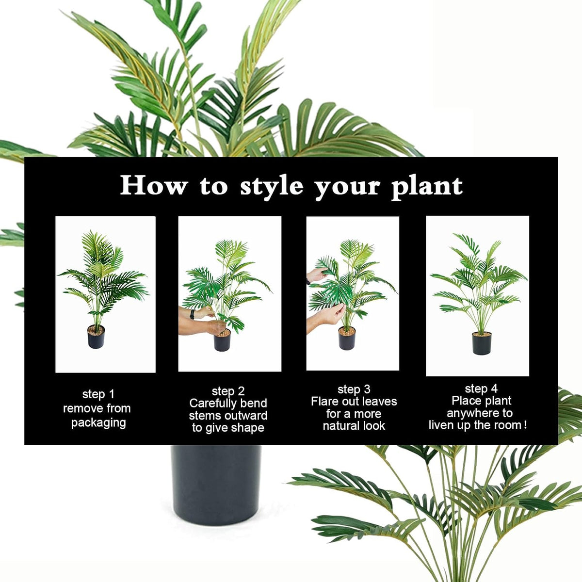 28" 2 Pack Artificial Palm Tree with Pot