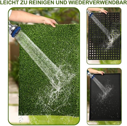 Dog Grass Pee Pad with Tray, Artificial Turf Grass, Odor Resistant, Easy Clean & Reusable, Indoor/Outdoor Puppy Potty Training, 34 x 23 Inches