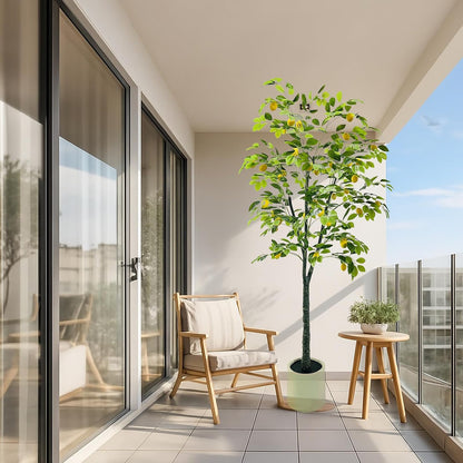 5FT Artificial Lemon Tree Potted That Look Real, Faux Lemons Citrus Plants with Yellow Fake Lemons Fruits in Pot, Indoor Tall Artificial Trees for Home Office Kitchen Decor Party Wedding Christmas
