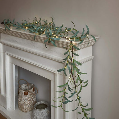 Lighted Fall Garland with Timer 6FT 24 Warm White LED, Maple Leaf Vine with Lights Battery Operated for Mantle Fireplace Autumn Thanksgiving Harvest Decoration Indoor Outdoor