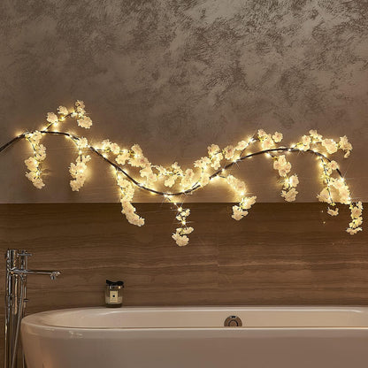 Lighted Fall Garland with Timer 6FT 24 Warm White LED, Maple Leaf Vine with Lights Battery Operated for Mantle Fireplace Autumn Thanksgiving Harvest Decoration Indoor Outdoor