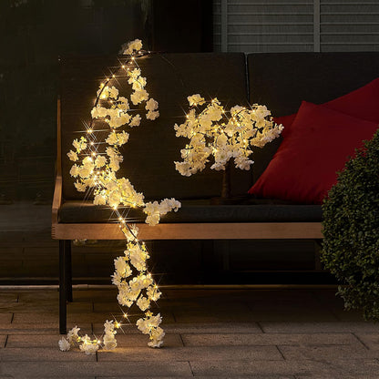 Lighted Fall Garland with Timer 6FT 24 Warm White LED, Maple Leaf Vine with Lights Battery Operated for Mantle Fireplace Autumn Thanksgiving Harvest Decoration Indoor Outdoor