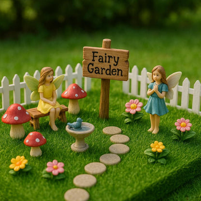 4 Packs Fake Grass Decor for Crafts, 6" x 6" Fairy Artificial Moss for Miniature Garden, Dollhouse Accessories Diorama Supplies DIY Decoration