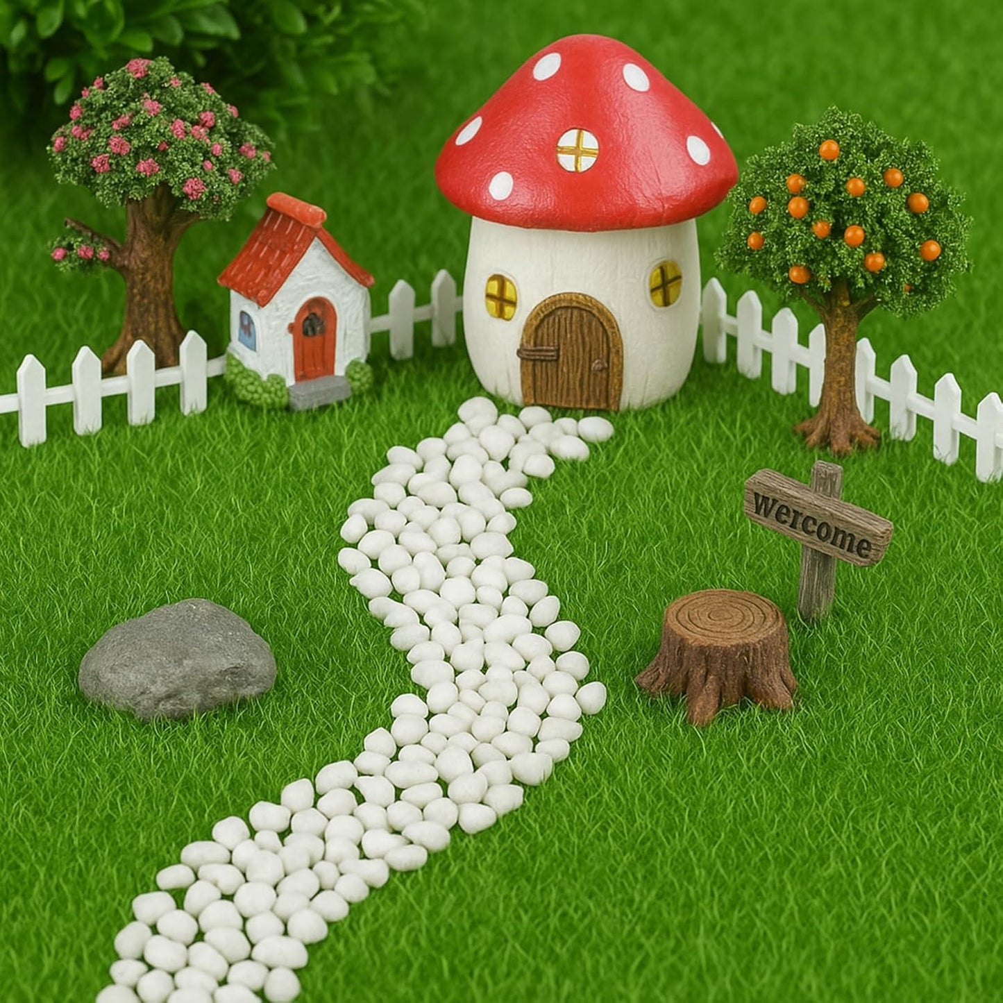 4 Packs Fake Grass Decor for Crafts, 6" x 6" Fairy Artificial Moss for Miniature Garden, Dollhouse Accessories Diorama Supplies DIY Decoration