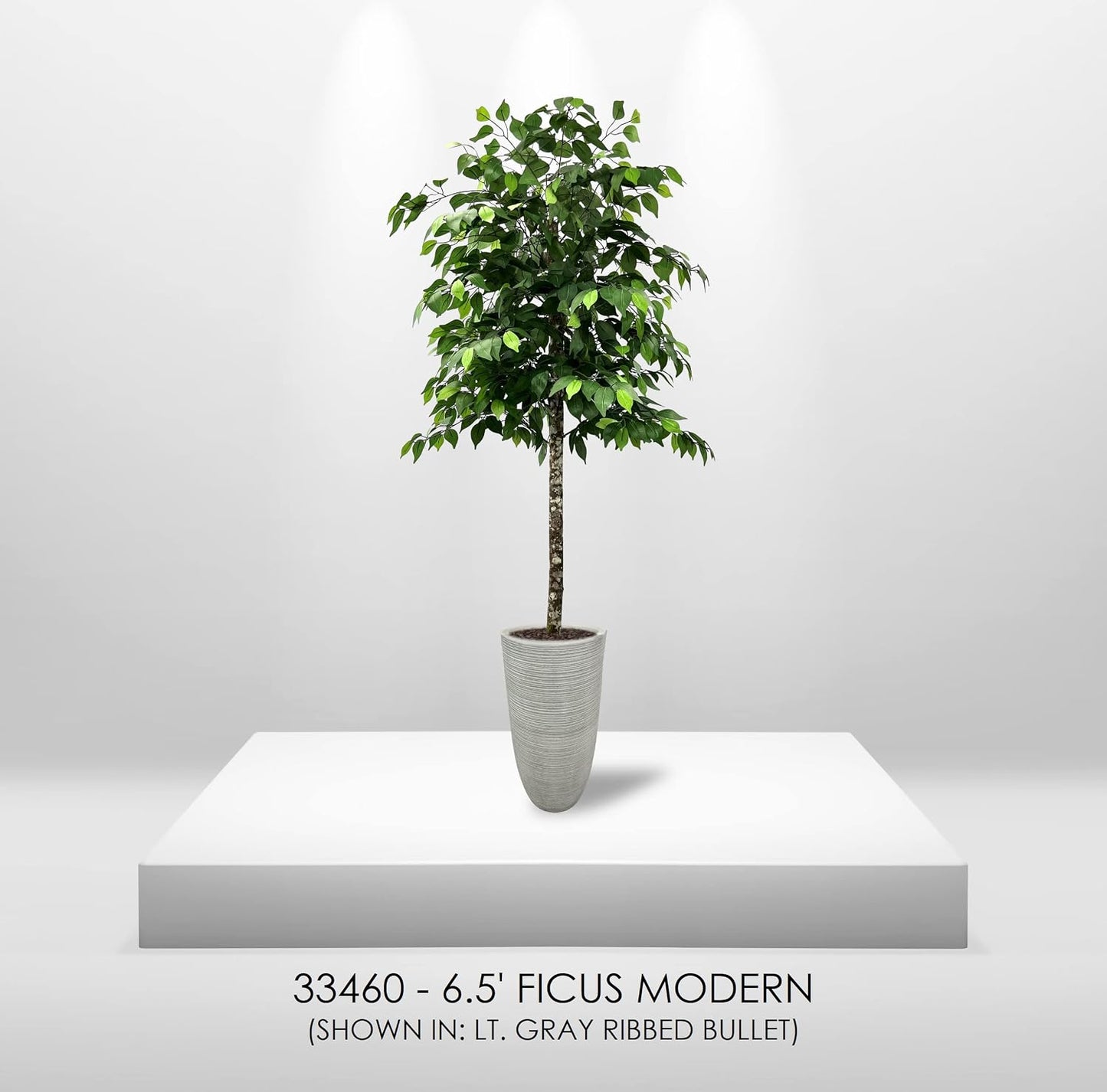 Handmade 6.5ft 3-Tier Ficus Artificial Tree with Ethically Sourced Real Wood Trunks, Hypoallergenic, 6.5-Foot, Green