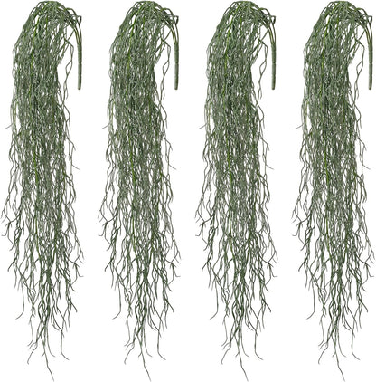 6 Pcs Artificial Succulents Hanging Plants, Fake String of Pearls Greenery Plants, Decoration for Wall, Home, Backdrop, Garden, Indoor and Outdoor