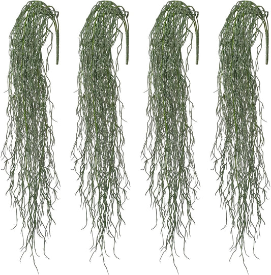 6 Pcs Artificial Succulents Hanging Plants, Fake String of Pearls Greenery Plants, Decoration for Wall, Home, Backdrop, Garden, Indoor and Outdoor
