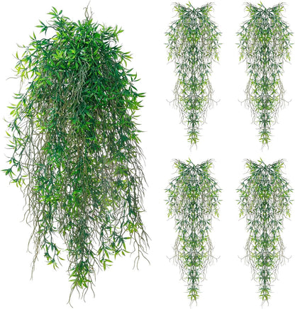 6 Pcs Artificial Succulents Hanging Plants, Fake String of Pearls Greenery Plants, Decoration for Wall, Home, Backdrop, Garden, Indoor and Outdoor