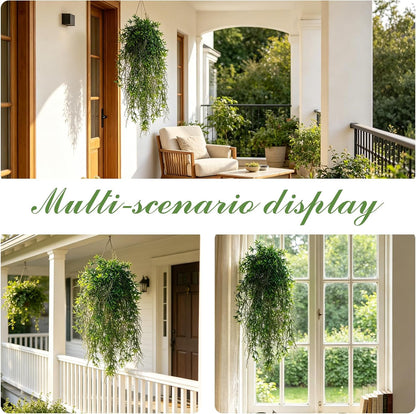 6 Pcs Artificial Succulents Hanging Plants, Fake String of Pearls Greenery Plants, Decoration for Wall, Home, Backdrop, Garden, Indoor and Outdoor