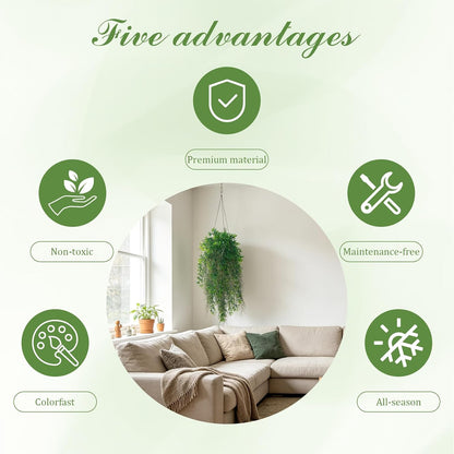 6 Pcs Artificial Succulents Hanging Plants, Fake String of Pearls Greenery Plants, Decoration for Wall, Home, Backdrop, Garden, Indoor and Outdoor