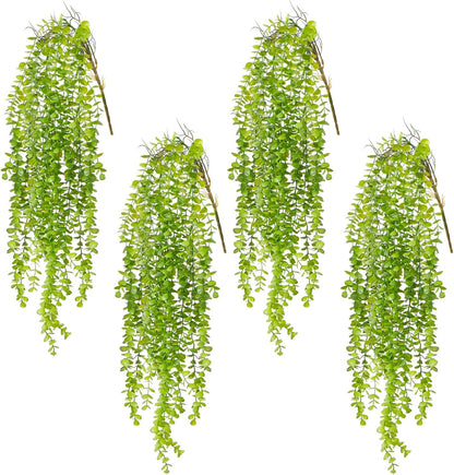6 Pcs Artificial Succulents Hanging Plants, Fake String of Pearls Greenery Plants, Decoration for Wall, Home, Backdrop, Garden, Indoor and Outdoor