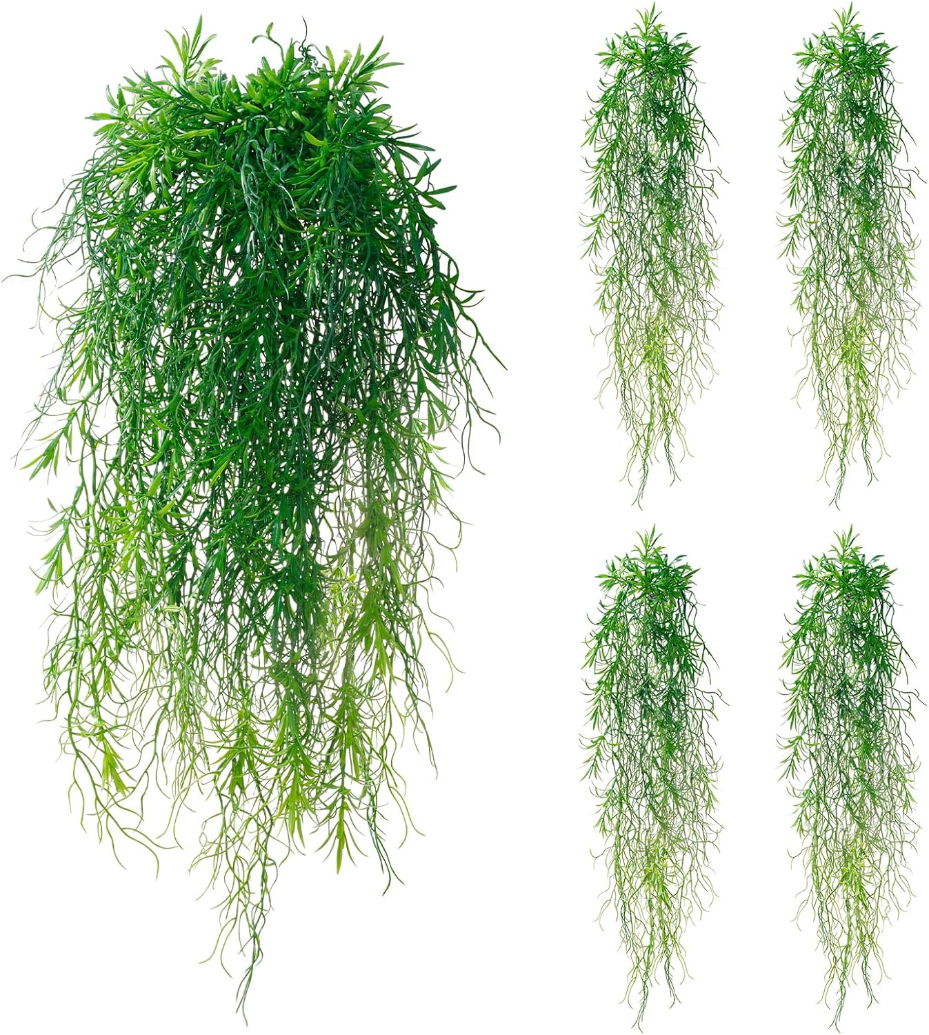 6 Pcs Artificial Succulents Hanging Plants, Fake String of Pearls Greenery Plants, Decoration for Wall, Home, Backdrop, Garden, Indoor and Outdoor