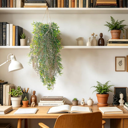 6 Pcs Artificial Succulents Hanging Plants, Fake String of Pearls Greenery Plants, Decoration for Wall, Home, Backdrop, Garden, Indoor and Outdoor