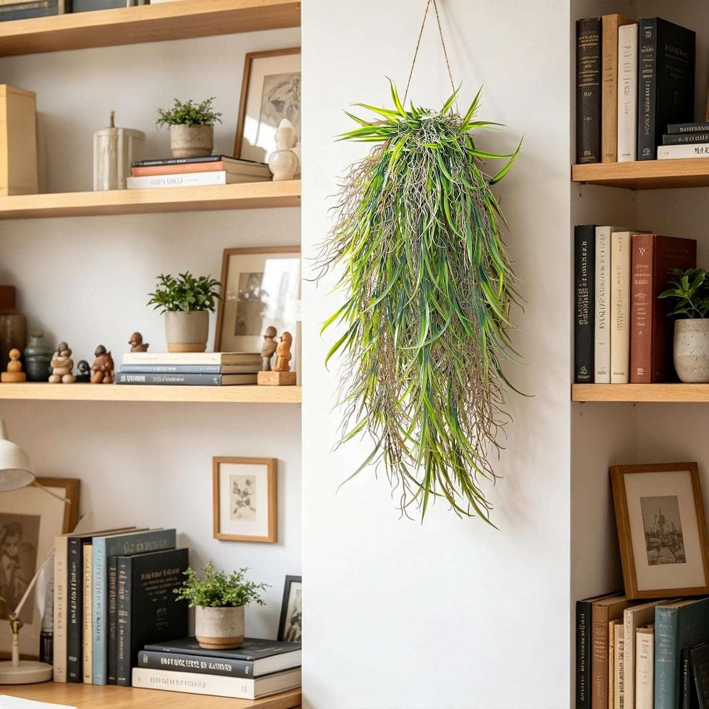 6 Pcs Artificial Succulents Hanging Plants, Fake String of Pearls Greenery Plants, Decoration for Wall, Home, Backdrop, Garden, Indoor and Outdoor