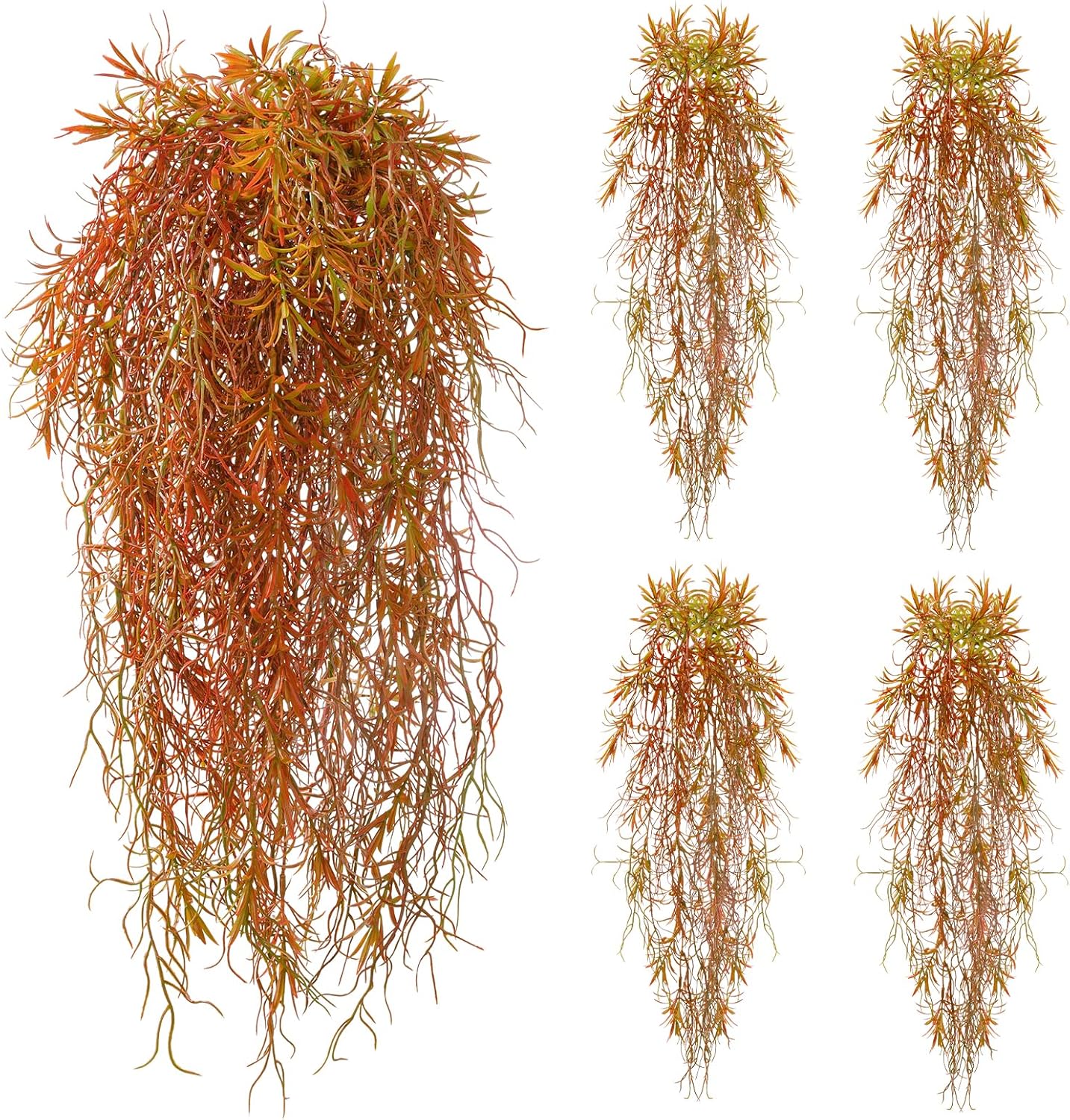 6 Pcs Artificial Succulents Hanging Plants, Fake String of Pearls Greenery Plants, Decoration for Wall, Home, Backdrop, Garden, Indoor and Outdoor