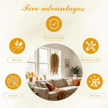 6 Pcs Artificial Succulents Hanging Plants, Fake String of Pearls Greenery Plants, Decoration for Wall, Home, Backdrop, Garden, Indoor and Outdoor