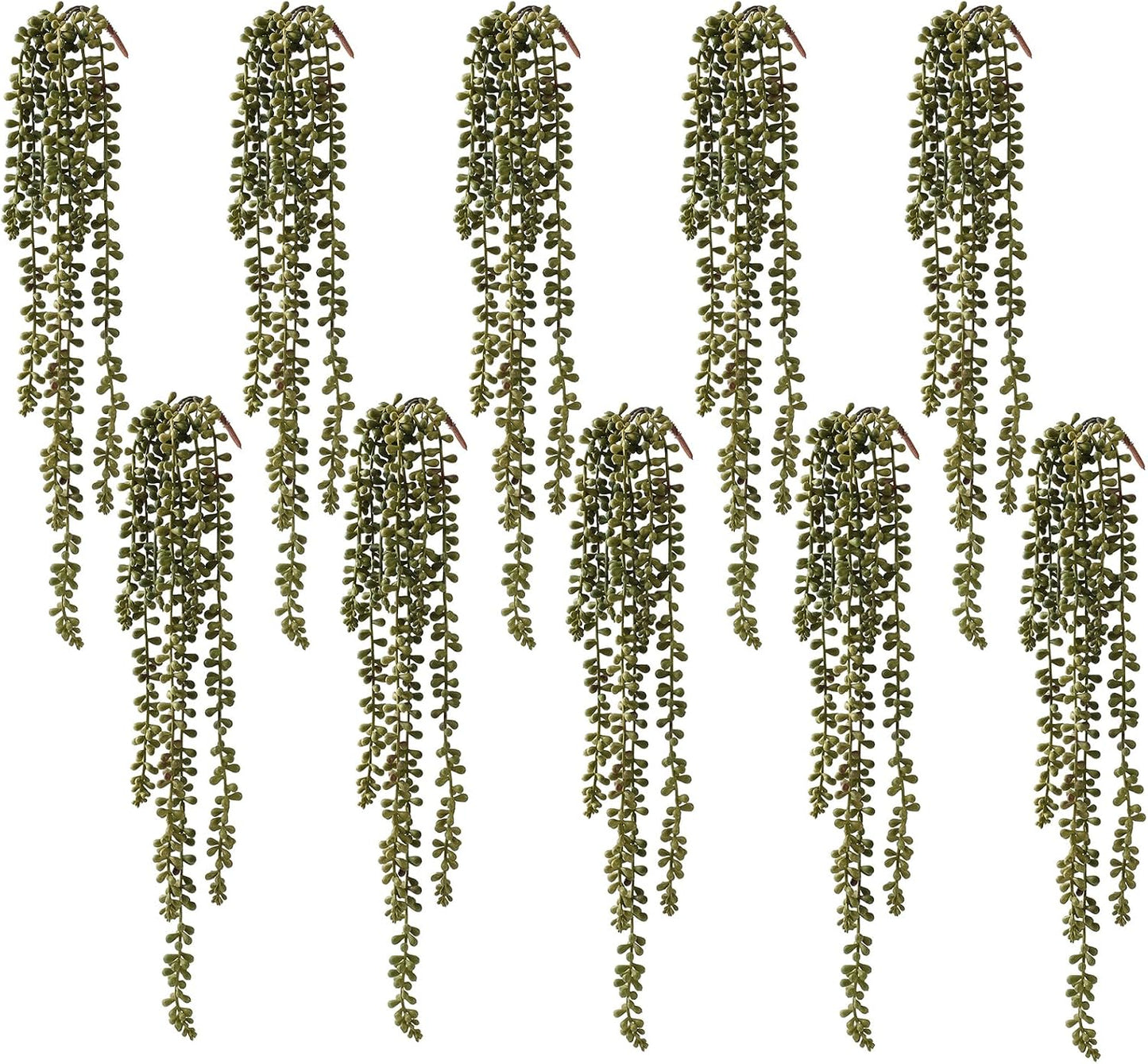 6 Pcs Artificial Succulents Hanging Plants, Fake String of Pearls Greenery Plants, Decoration for Wall, Home, Backdrop, Garden, Indoor and Outdoor