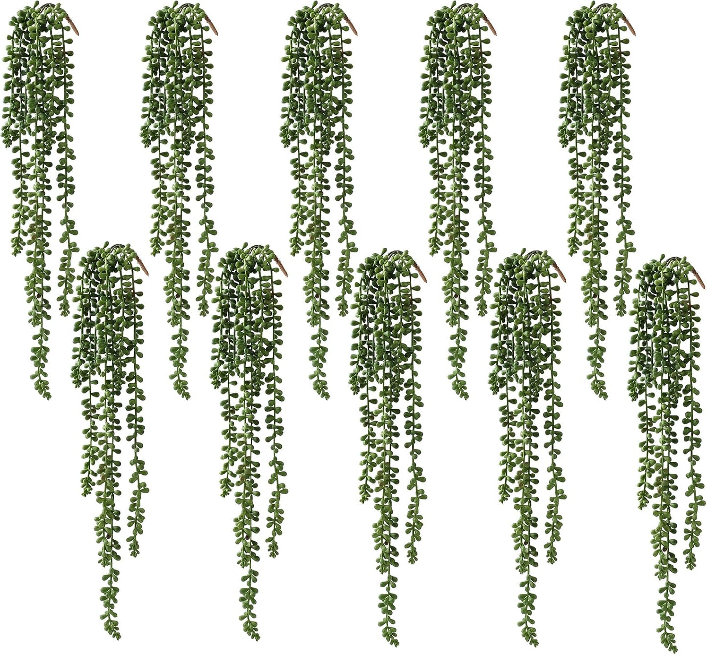 6 Pcs Artificial Succulents Hanging Plants, Fake String of Pearls Greenery Plants, Decoration for Wall, Home, Backdrop, Garden, Indoor and Outdoor