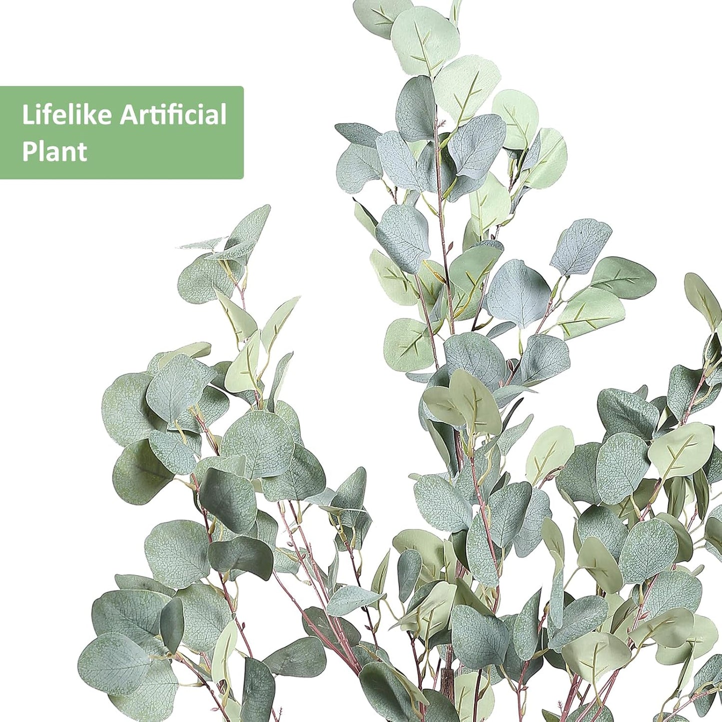 4FT Tall Faux Eucalyptus Tree, Artificial Plants with Realistic Trunk and Lifelike Leaves for Home Office Decor 4FT Fake Eucalyptus Tree for Home House Office Décor