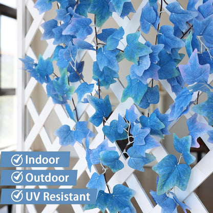 2 Strands Artificial Vines Ivy Garland 79" Fake Vine with Silk Green Leaves Faux Hanging Plants Greenery Decoration for Outdoors Party Wedding Indoor Mantle Bedroom Home Decor (Ivy)