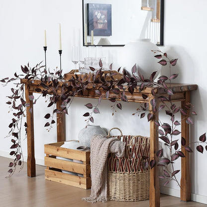 2 Strands Artificial Vines Ivy Garland 79" Fake Vine with Silk Green Leaves Faux Hanging Plants Greenery Decoration for Outdoors Party Wedding Indoor Mantle Bedroom Home Decor (Ivy)