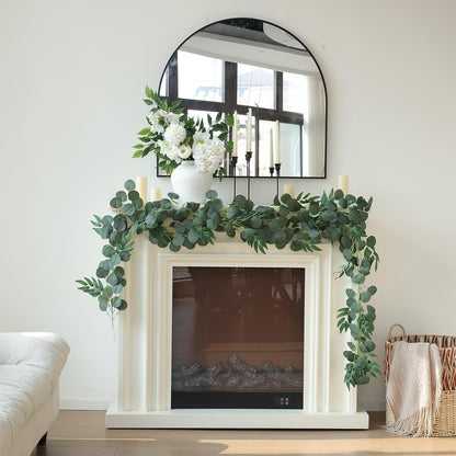 2 Strands Artificial Vines Ivy Garland 79" Fake Vine with Silk Green Leaves Faux Hanging Plants Greenery Decoration for Outdoors Party Wedding Indoor Mantle Bedroom Home Decor (Ivy)