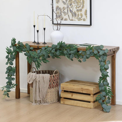 2 Strands Artificial Vines Ivy Garland 79" Fake Vine with Silk Green Leaves Faux Hanging Plants Greenery Decoration for Outdoors Party Wedding Indoor Mantle Bedroom Home Decor (Ivy)