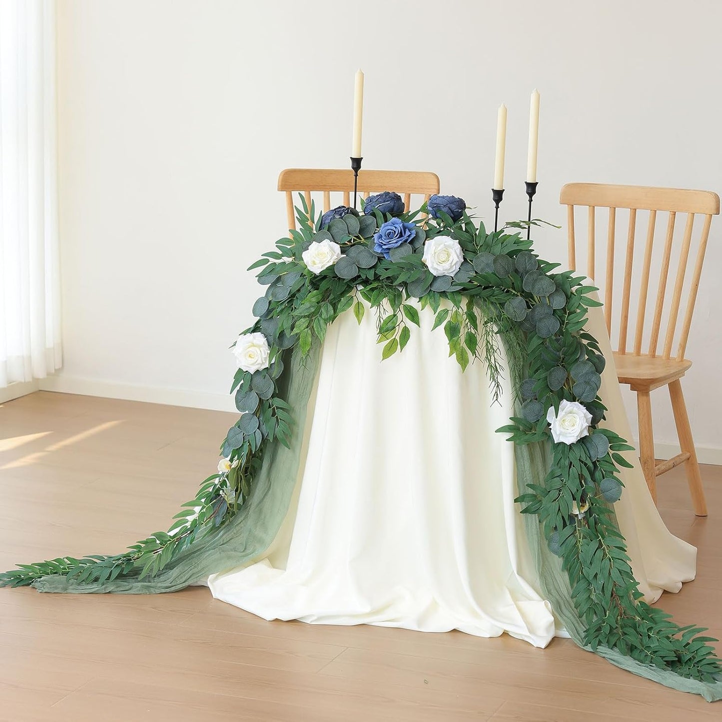 2 Strands Artificial Vines Ivy Garland 79" Fake Vine with Silk Green Leaves Faux Hanging Plants Greenery Decoration for Outdoors Party Wedding Indoor Mantle Bedroom Home Decor (Ivy)