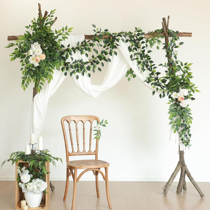 2 Strands Artificial Vines Ivy Garland 79" Fake Vine with Silk Green Leaves Faux Hanging Plants Greenery Decoration for Outdoors Party Wedding Indoor Mantle Bedroom Home Decor (Ivy)