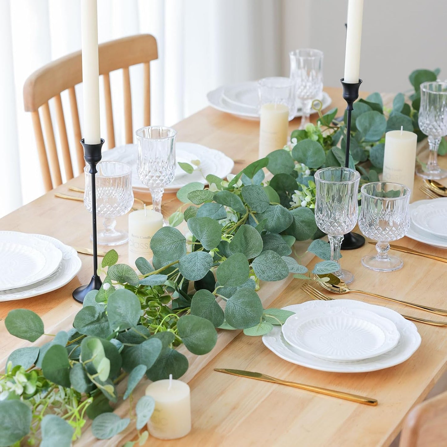 2 Strands Artificial Vines Ivy Garland 79" Fake Vine with Silk Green Leaves Faux Hanging Plants Greenery Decoration for Outdoors Party Wedding Indoor Mantle Bedroom Home Decor (Ivy)