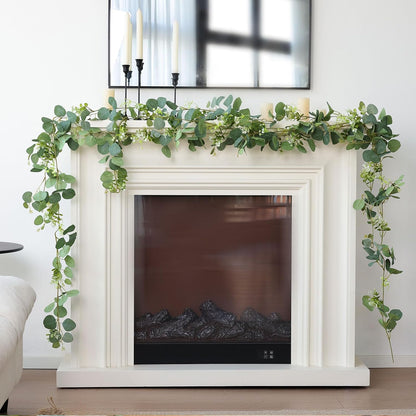 2 Strands Artificial Vines Ivy Garland 79" Fake Vine with Silk Green Leaves Faux Hanging Plants Greenery Decoration for Outdoors Party Wedding Indoor Mantle Bedroom Home Decor (Ivy)