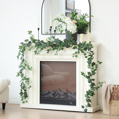 2 Strands Artificial Vines Ivy Garland 79" Fake Vine with Silk Green Leaves Faux Hanging Plants Greenery Decoration for Outdoors Party Wedding Indoor Mantle Bedroom Home Decor (Ivy)