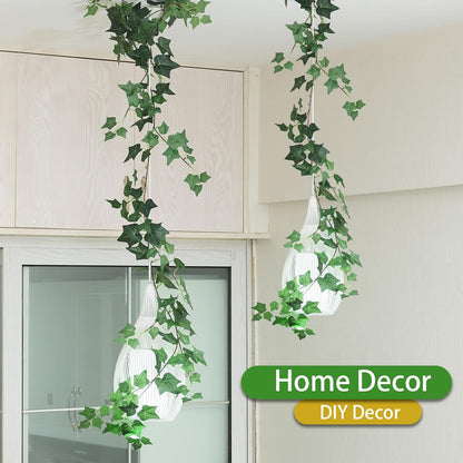 2 Strands Artificial Vines Ivy Garland 79" Fake Vine with Silk Green Leaves Faux Hanging Plants Greenery Decoration for Outdoors Party Wedding Indoor Mantle Bedroom Home Decor (Ivy)