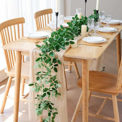 2 Strands Artificial Vines Ivy Garland 79" Fake Vine with Silk Green Leaves Faux Hanging Plants Greenery Decoration for Outdoors Party Wedding Indoor Mantle Bedroom Home Decor (Ivy)
