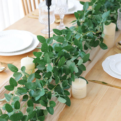 2 Strands Artificial Vines Ivy Garland 79" Fake Vine with Silk Green Leaves Faux Hanging Plants Greenery Decoration for Outdoors Party Wedding Indoor Mantle Bedroom Home Decor (Ivy)