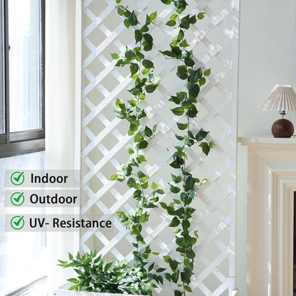 2 Strands Artificial Vines Ivy Garland 79" Fake Vine with Silk Green Leaves Faux Hanging Plants Greenery Decoration for Outdoors Party Wedding Indoor Mantle Bedroom Home Decor (Ivy)