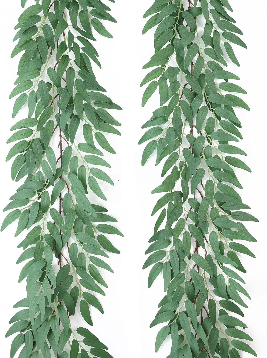 2 Strands Artificial Vines Ivy Garland 79" Fake Vine with Silk Green Leaves Faux Hanging Plants Greenery Decoration for Outdoors Party Wedding Indoor Mantle Bedroom Home Decor (Ivy)