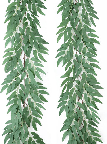 2 Strands Artificial Vines Ivy Garland 79" Fake Vine with Silk Green Leaves Faux Hanging Plants Greenery Decoration for Outdoors Party Wedding Indoor Mantle Bedroom Home Decor (Ivy)