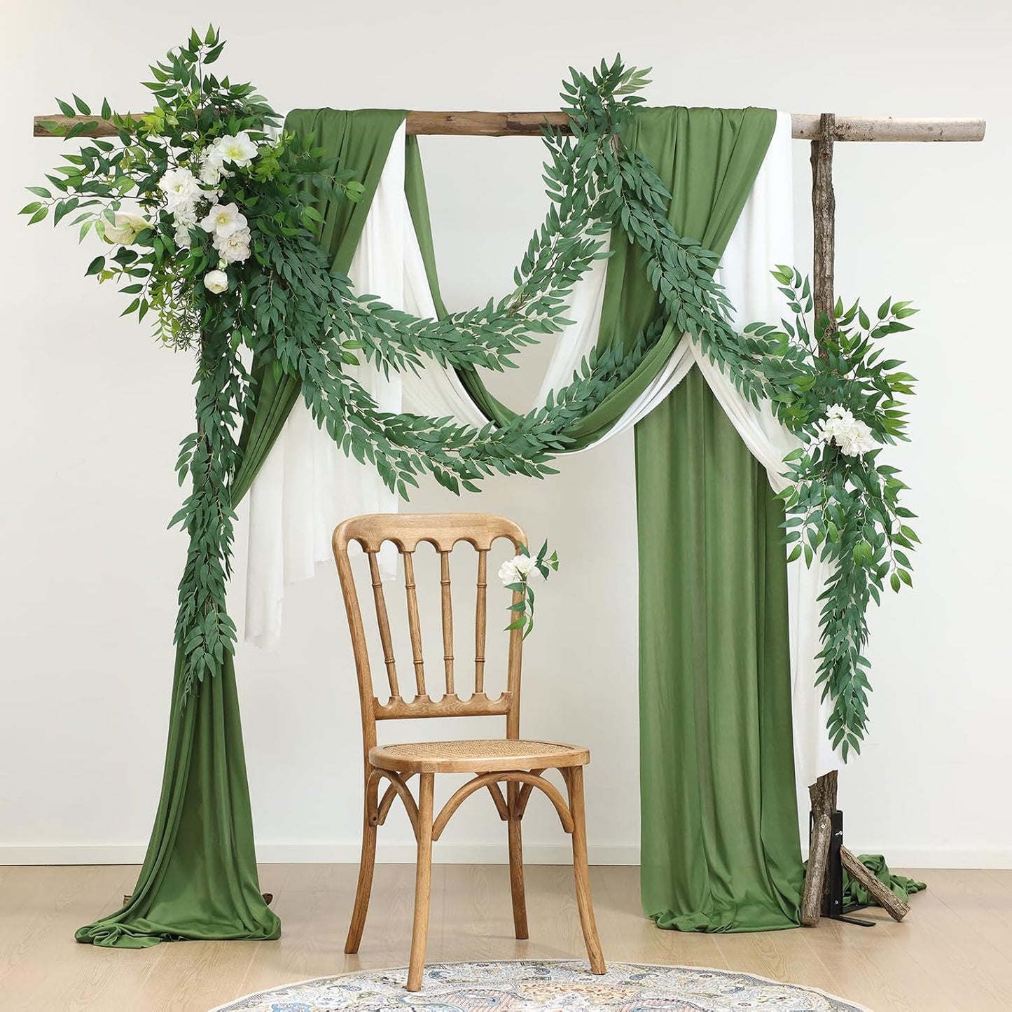 2 Strands Artificial Vines Ivy Garland 79" Fake Vine with Silk Green Leaves Faux Hanging Plants Greenery Decoration for Outdoors Party Wedding Indoor Mantle Bedroom Home Decor (Ivy)