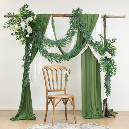 2 Strands Artificial Vines Ivy Garland 79" Fake Vine with Silk Green Leaves Faux Hanging Plants Greenery Decoration for Outdoors Party Wedding Indoor Mantle Bedroom Home Decor (Ivy)