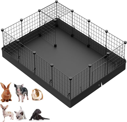 16pcs Small Animal Playpen with Door, Waterproof Mat