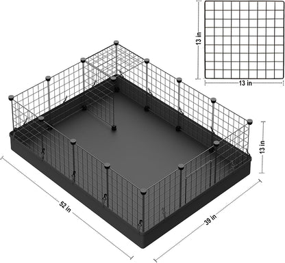 16pcs Small Animal Playpen with Door, Waterproof Mat