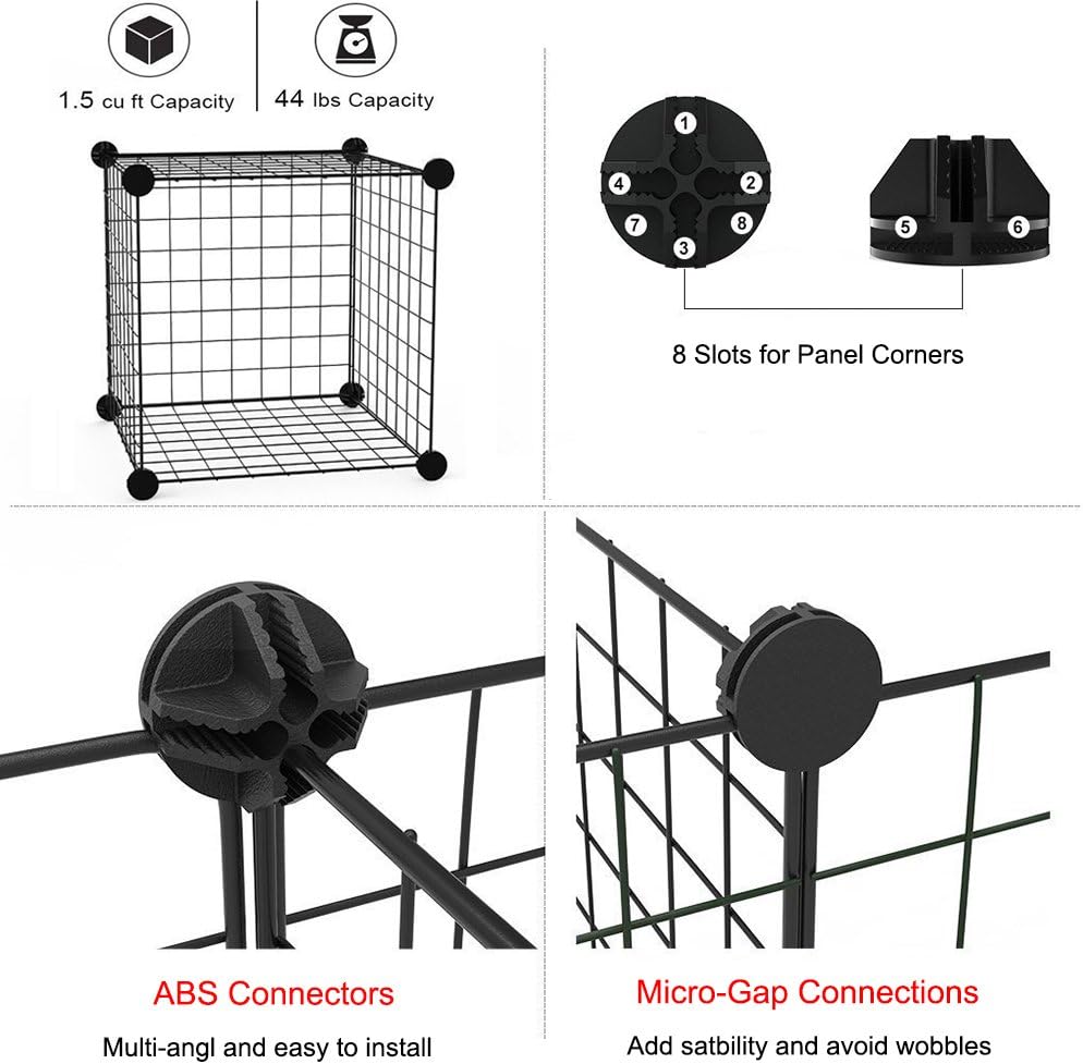 16pcs Small Animal Playpen with Door, Waterproof Mat