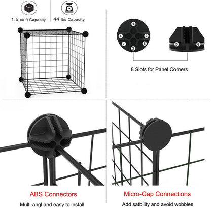 16pcs Small Animal Playpen with Door, Waterproof Mat