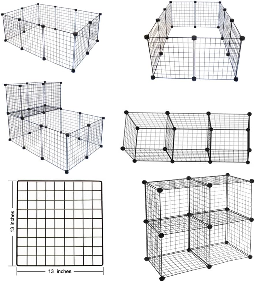 16pcs Small Animal Playpen with Door, Waterproof Mat