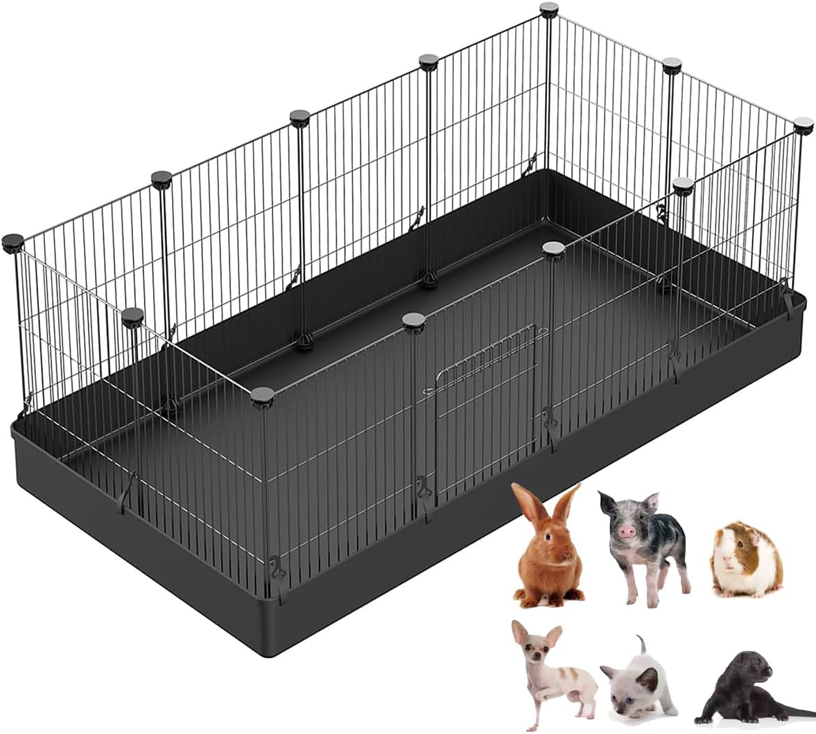 16pcs Small Animal Playpen with Door, Waterproof Mat