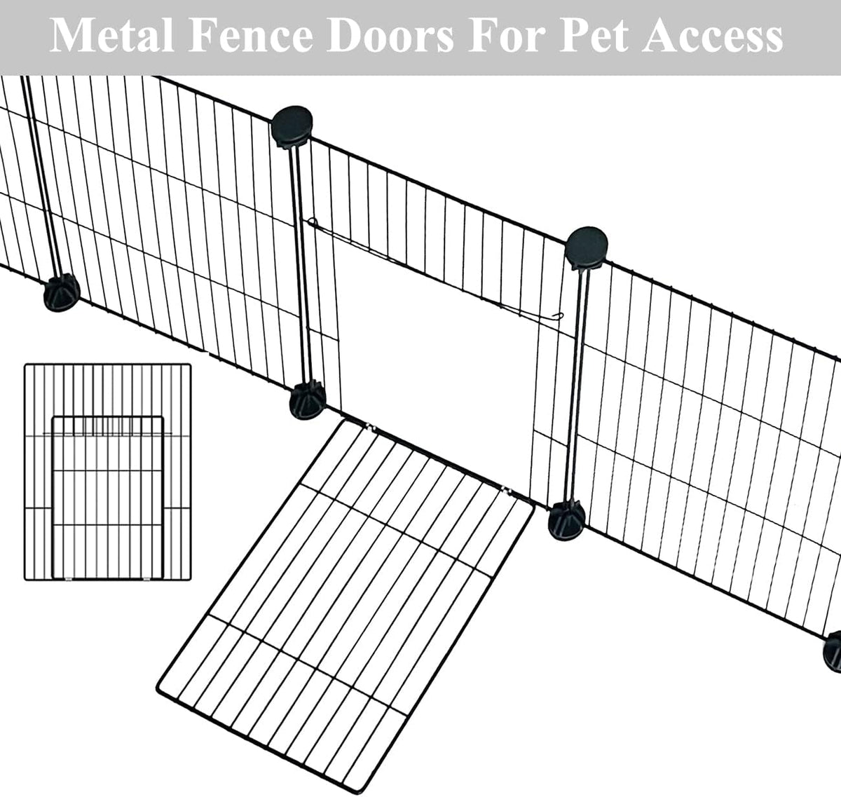 16pcs Small Animal Playpen with Door, Waterproof Mat