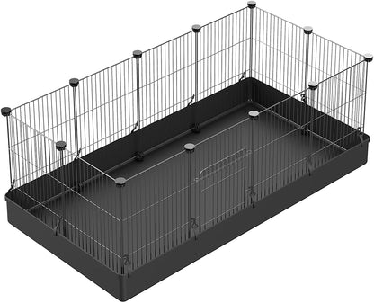 16pcs Small Animal Playpen with Door, Waterproof Mat
